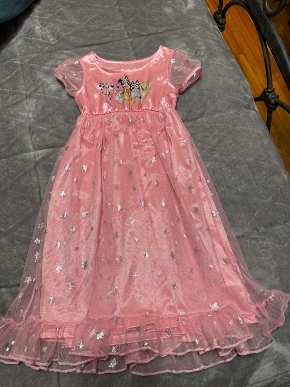 Girls Pink Sparkle Nightgown with Character Detail